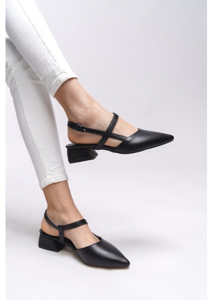 Giselvara Kadın Arkası Açık Sivri Burun Topuklu Ayakkabı 0012341 modelleri