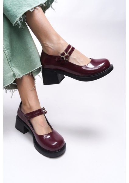 Kadın Loafer Kısa Topuklu Şık Kırmızı 0012502 modelleri