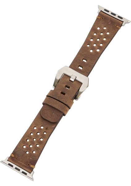 Apple Watch Uyumlu Deri Kordon Vigo 42-44-45MM G2 Kahve