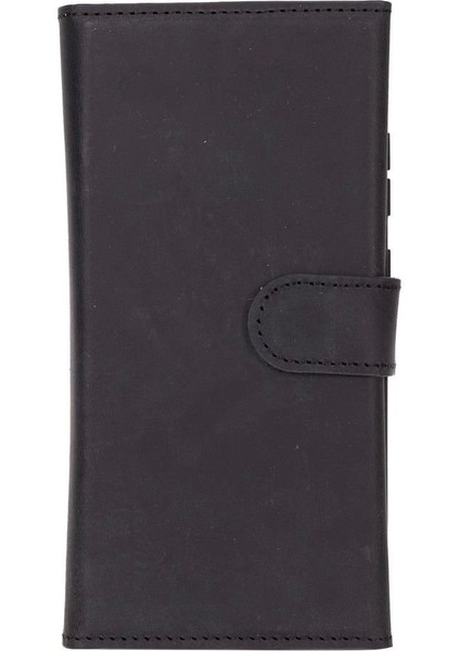 Samsung Galaxy S25 Ultra Uyumlu, Hakiki Deri, El Yapımı, Cüzdanlı Kılıf, Mat Siyah fiyatları