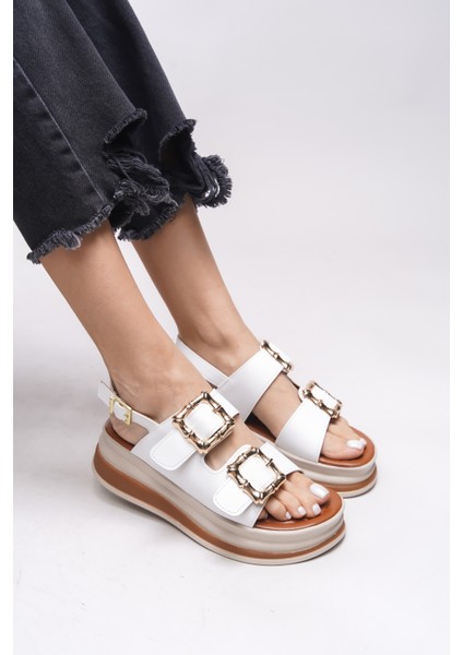 Alyfarrel Kadın Sandalet Beyaz Renk 0012319