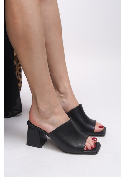 Iselluth Kadın Blok Topuklu Terlik 0012040
