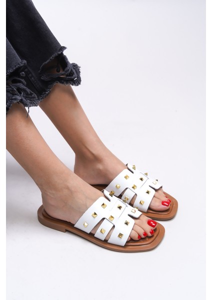 Elyeraera Kadın Hakiki Deri Terlik 00120761