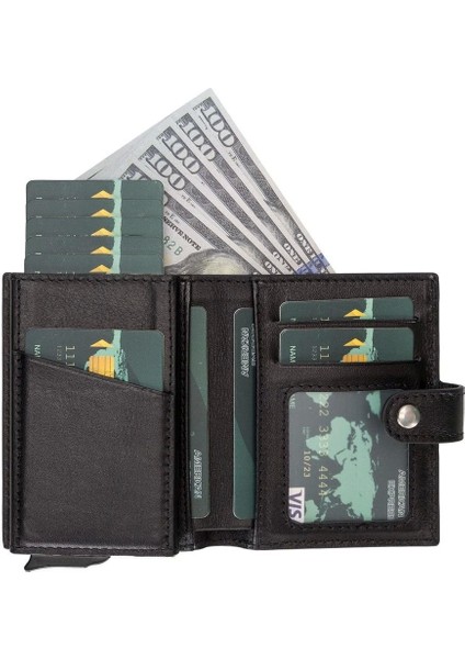 Palermo Deri Cüzdan Kartlık Mekanizmalı Rst1 Siyah fırsatları