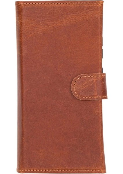 Samsung Galaxy S25 Ultra Uyumlu, Hakiki Deri, El Yapımı, Cüzdanlı Kılıf, Karamel modelleri