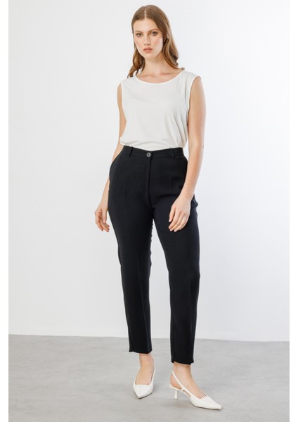 Kadın Büyük Beden Krep Kumaş Pantolon 2038 Siyah modelleri