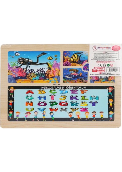 ONY-187-188-189-190 Ahşap Eğitici Puzzle Denizde Yaşam