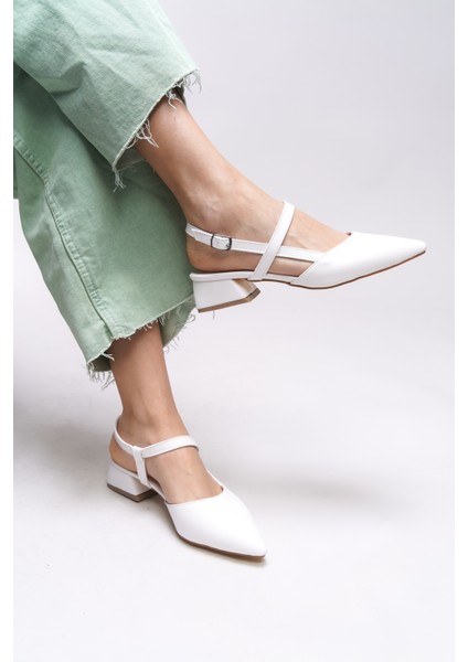 Giselvara Kadın Arkası Açık Sivri Burun Topuklu Ayakkabı 0012341 modelleri