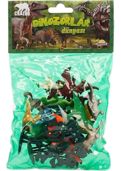 0705 Dinozorların Dünyası Poşetli Hayvan Oyun Seti