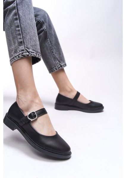 Kadın Babet – Sentetik Malzeme, Düz Taban, Tokalı ve Ayarlanabilir Kayışlı Rahat Günlük Ayakkabı fırsatları