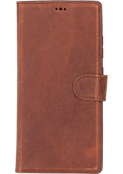 Samsung Galaxy S25 Ultra Uyumlu, Hakiki Deri, El Yapımı, Cüzdanlı Kılıf, Antik Kahve fırsatları