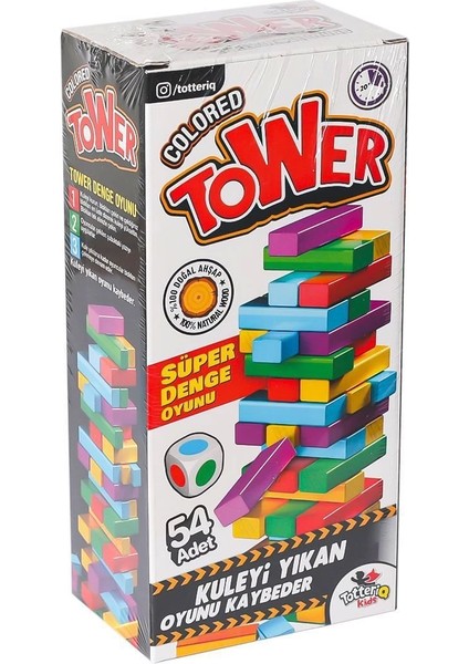 7315 Renkli Tower Süper Denge Oyunu -Totteriq