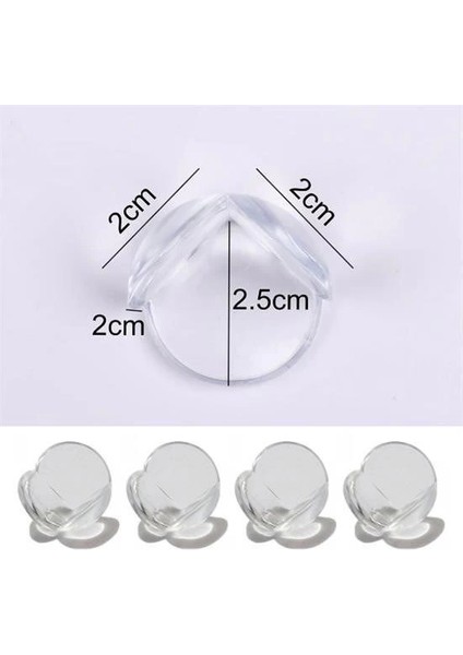 Bebek Çocuk Yumuşak ve Esnek Dairesel Şeffaf Yapışkanlı Güvenlik Köşe Koruyucu (4 Adet) fırsatları