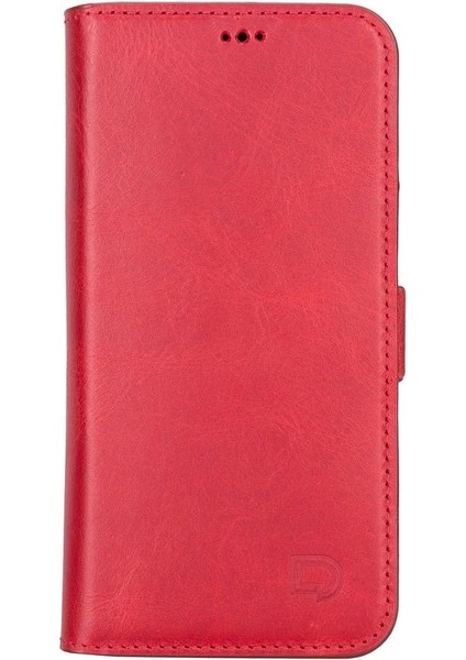 Apple iPhone 13 Uyumlu Deri Cüzdanlı Kılıf Nar Çiçeği fiyatları