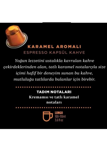 Karamel Aromalı Kapsül Kahve 10’lu Kutu | Tüm Kapsül Kahve Makineleriyle Uyumlu
