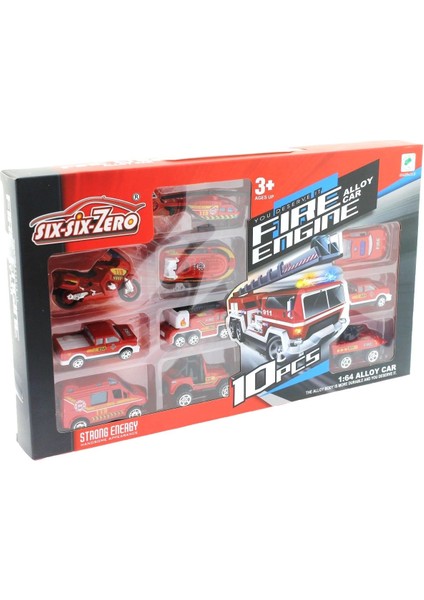 10'lu Die Cast Metal Itfaiye Araçları Seti