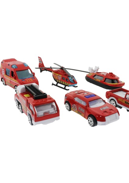 10'lu Die Cast Metal Itfaiye Araçları Seti