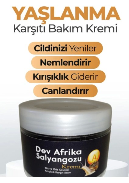 Kırşıklıklara Karşıt Dev Arfrika Salyangozu Cilt Masaj Bakım Kremi 100 ml 2 Adet