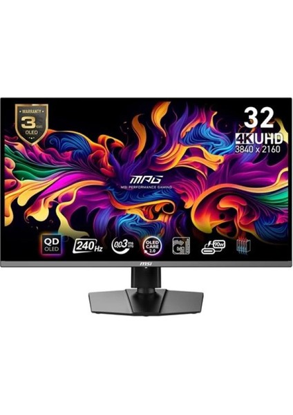 Msı 31.5 Flat Qd OLED Mpg 321URX 0.03MS 240HZ Hdmı-Dp Gamıng Monitör 3840X2160