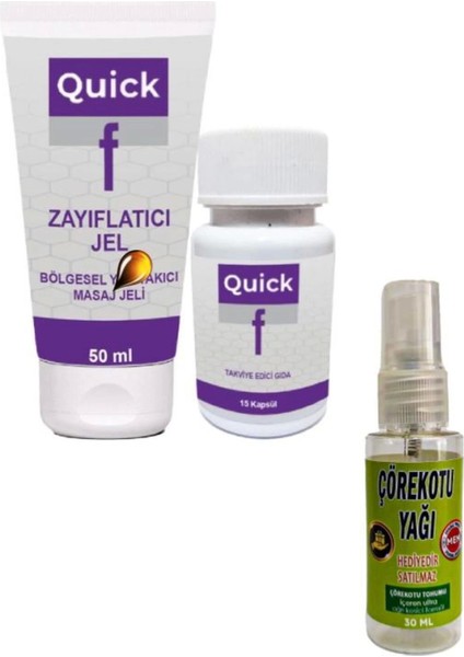 Quickf Inceltilmiş Beliniz ve Silüetinizin Bakım Seti + Masaj Yağı 30 ml
