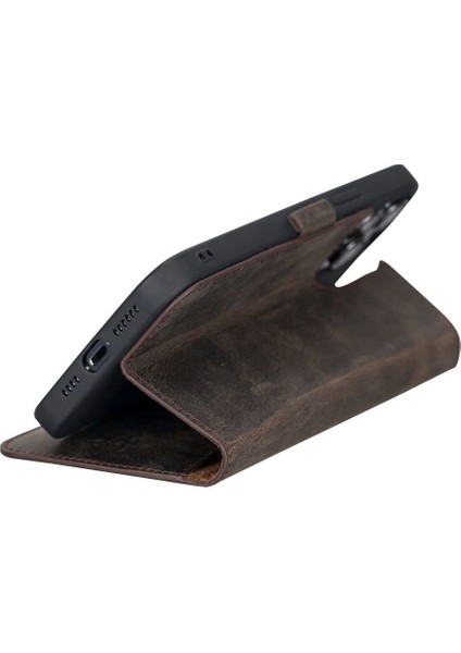 Apple iPhone 13 Pro Max Uyumlu Deri Cüzdanlı Kılıf Acı Kahve fırsatları