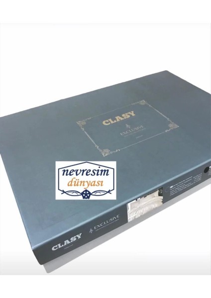 Clasy Exclusive Jakarlı Çift Kişilik Pamuk Saten Nevresim Takımı Pavaya V2 Krem