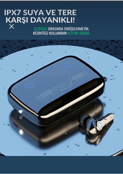 Bluetooth Kulaklık Kulakiçi Powerbanklı Çift Mikrofonlu Dokunmatik Kablosuz Earbuds F9 Pro
