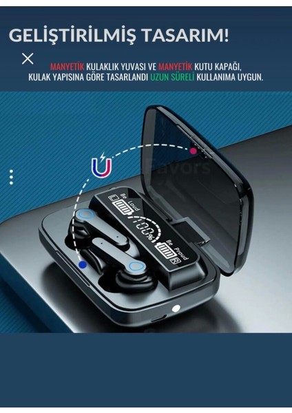Bluetooth Kulaklık Kulakiçi Powerbanklı Çift Mikrofonlu Dokunmatik Kablosuz Earbuds F9 Pro