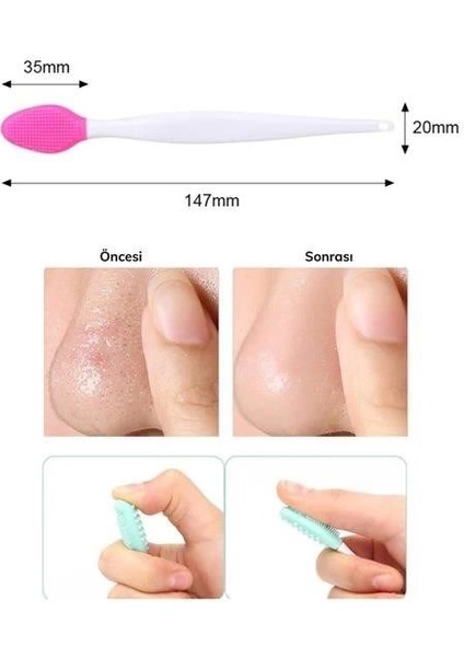 2 Adet Dudak Fırçası Peeling Etkili Gözenek Siyah Nokta Temizleyici Çift Yönl