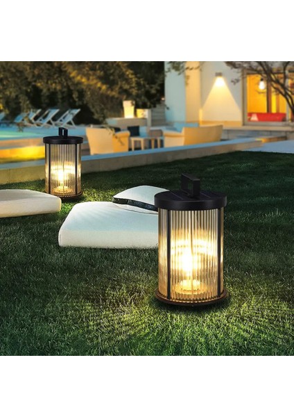 60 Watt Modern Cam Tasarımlı Solar Alüminyum Bollard Aydınlatma Armatürü fırsatları