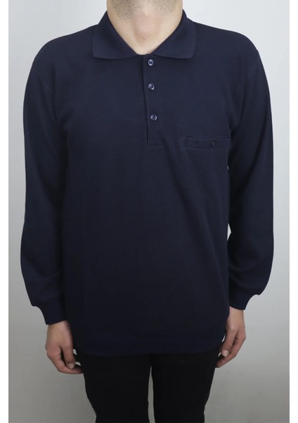 Fistan Store Erkek Jakarlı Klasik Kesim Rahat Kalıp Polo Yaka Tek Cepli Kışlık Kazak