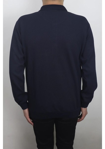 Fistan Store Erkek Jakarlı Klasik Kesim Rahat Kalıp Polo Yaka Tek Cepli Kışlık Kazak modelleri