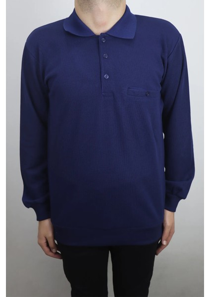 Fistan Store Erkek Jakarlı Klasik Kesim Rahat Kalıp Polo Yaka Tek Cepli Kışlık Kazak