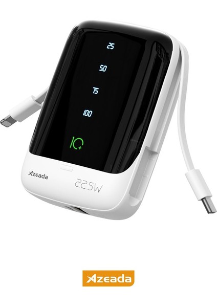 Azeada AZ-P01 22,5W Hızlı Şarjlı 10000MAH Power Bank Dahili Kablolu