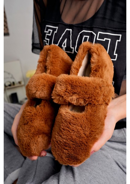 Ultra Yumuşak Peluş Kadın Ev Babeti Ses Yapmaz Hafif Taban Panduf