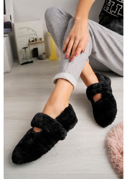 Ultra Yumuşak Peluş Kadın Ev Babeti Ses Yapmaz Hafif Taban Panduf