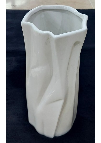 Vazo Buruşuk Yüksek Küçük Boy Bej Seramik Çap 12CM Yükseklik 30CM 1 Adet fırsatları