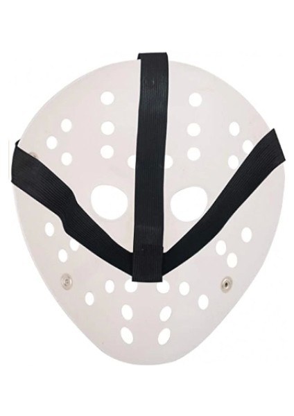Beyaz Kırmızı Çizgili Tam Yüz Hokey Maskesi indirimleri