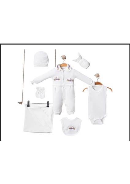 Bahar Çiçekleri Temali Kız Bebek Yenidoğan 7 Parça Battaniyelitulumlu Hastane Çıkışı Zıbın Seti fiyatları