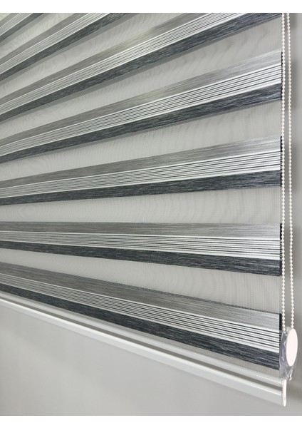 Binbirperde Iki Renk-Gri-Siyah Ev-Ofis Perdesi Aluminyum Sistem Düz