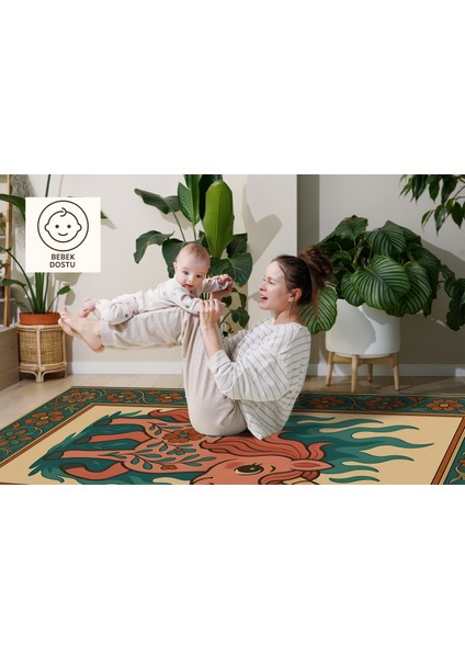 Unicorn Desenli Halı – Renkli & Eğlenceli Tasarım | Kaymaz, Yıkanabilir, Bebek ve Evcil Dostu