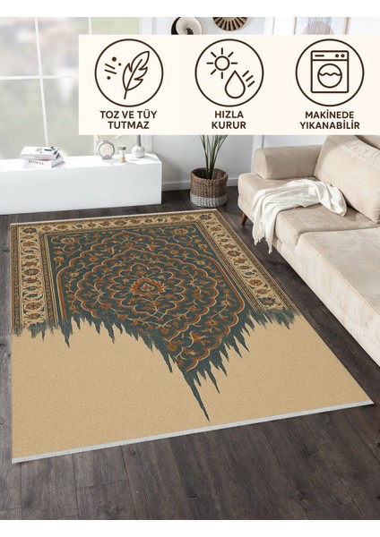Damlayan Desenli Halı – Modern Tasarım | Kaymaz Tabanlı, Yıkanabilir, Bebek ve Evcil Dostu