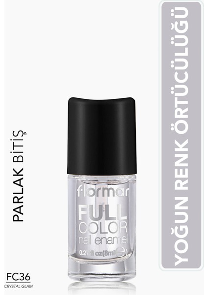Full Color Ultra Yüksek Pigmentli & Parlak Bitişli Oje (FC36 Crystal Glam) 8682536065528