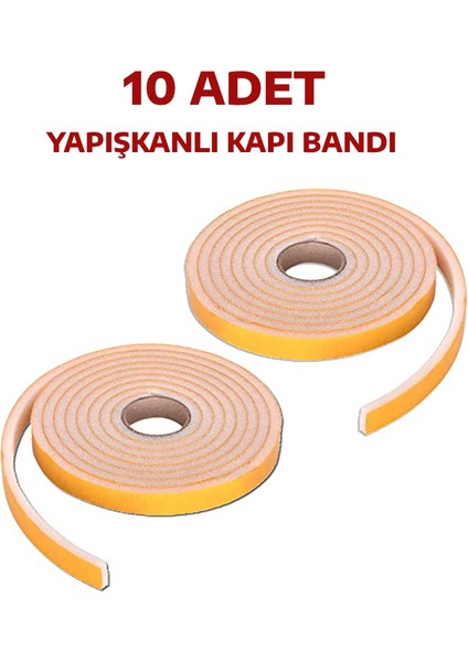 10 Adet Yapışkanlı Kapı Bandı Isı Yalıtım Süngeri