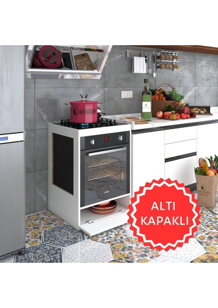 Kenzlife ankastre modülü kabini vanadyum3 byz fırın ocak dolabı kapaklı