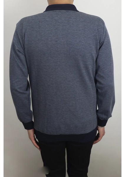 Fistan Store Erkek Kuş Gözü Desenli Klasik Kesim Rahat Kalıp Polo Yaka Tek Cepli Kışlık Kazak modelleri