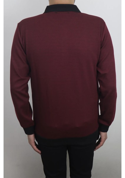 Fistan Store Erkek Kuş Gözü Desenli Klasik Kesim Rahat Kalıp Polo Yaka Tek Cepli Kışlık Kazak modelleri