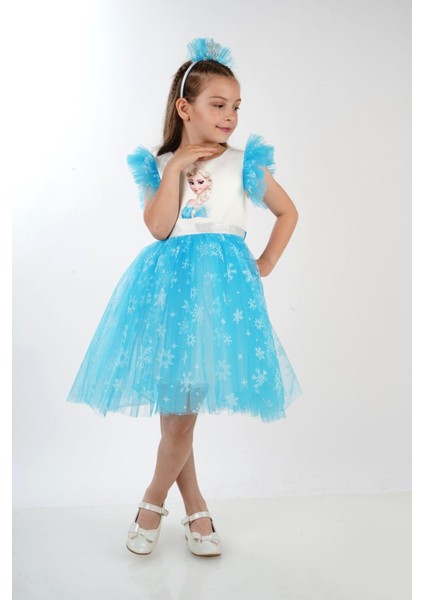 Elsa Karlar Kraliçesi Kız Çocuk Parti Elbisesi - Çocuksan Baby&Kids Wear - Abiye - Turkuaz - 2 Yaş - CS2023000044-TURKUAZ-2 Yaş modelleri