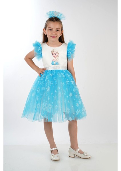 Elsa Karlar Kraliçesi Kız Çocuk Parti Elbisesi - Çocuksan Baby&Kids Wear - Abiye - Turkuaz - 2 Yaş - CS2023000044-TURKUAZ-2 Yaş fırsatları