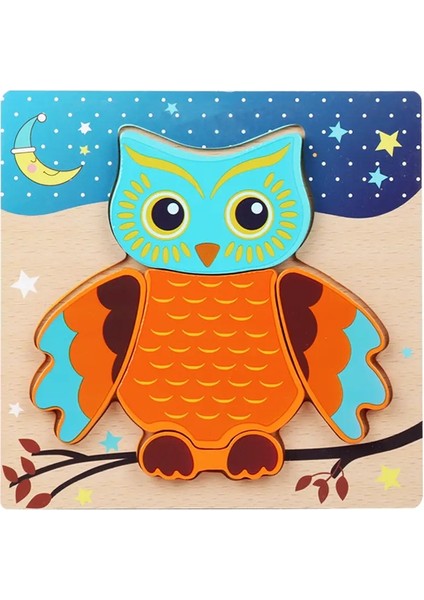 Çocuklar Ahşap Bulmaca Karikatür Hayvan Trafik Tangram Ahşap Bulmaca Oyuncakları Eğitim Oyuncak Eşleştirme Oyun Oyuncakları Çocuklar Için Giftscolor: Baykuş (Yurt Dışından)